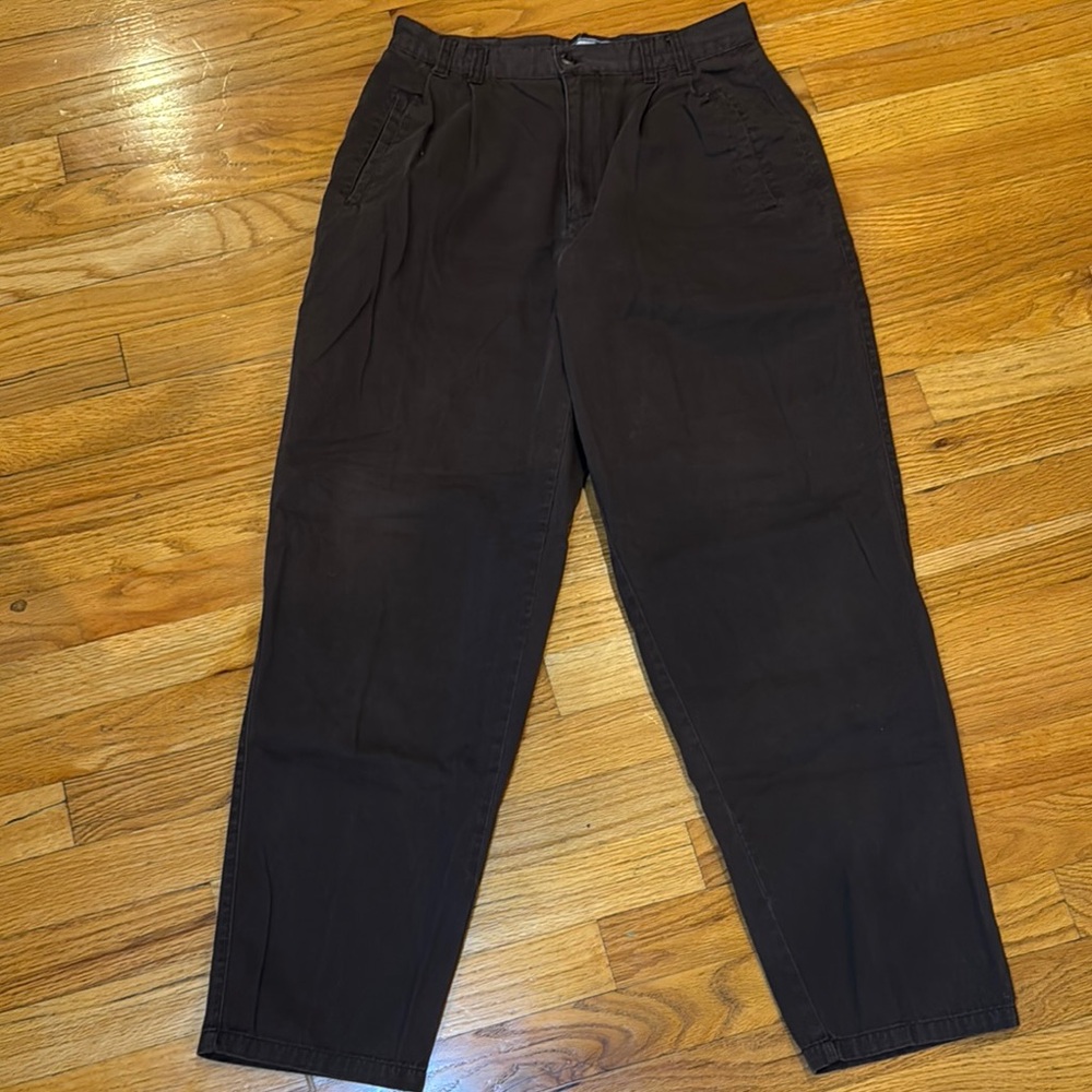 VINTAGE Brown high waist, Wide Leg Pants with Classic Tailoring
